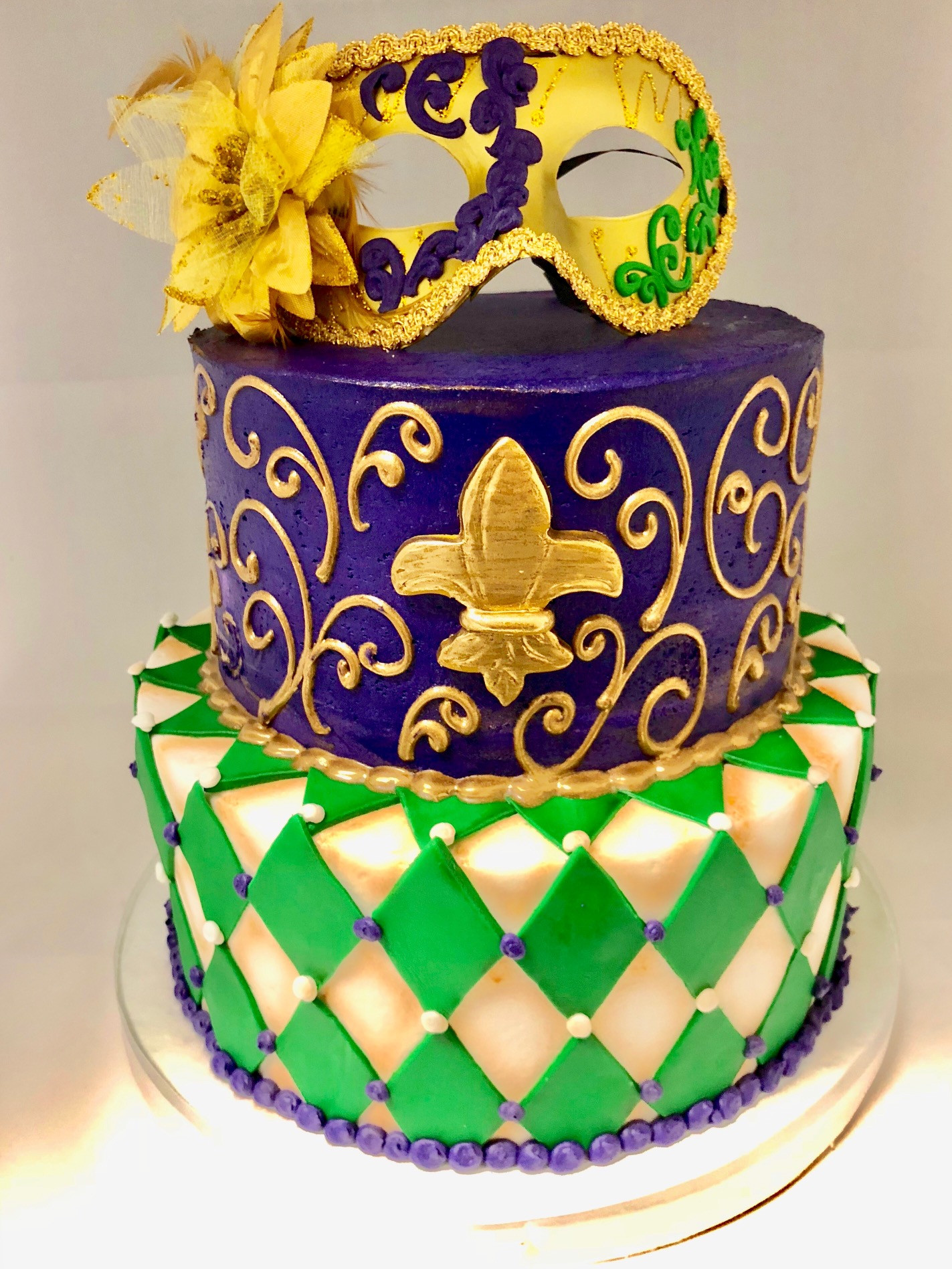 Mardi Gra Birthday Cake
 Mardi Gras 2 Tier Cake HOL 112 Confection Perfection