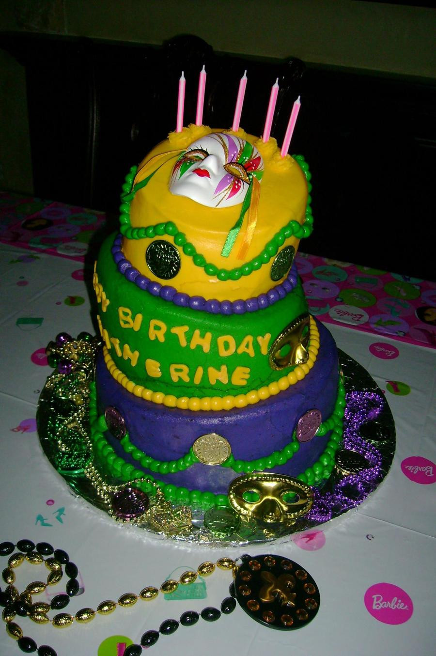 Mardi Gra Birthday Cake
 Mardi Gras Birthday Cake CakeCentral