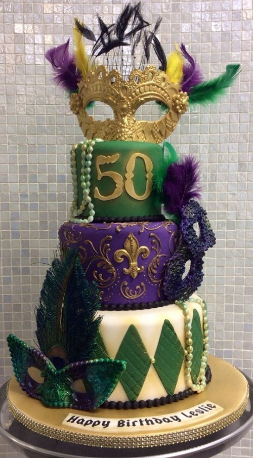 Mardi Gra Birthday Cake
 34 Unique 50th Birthday Cake Ideas with My Happy