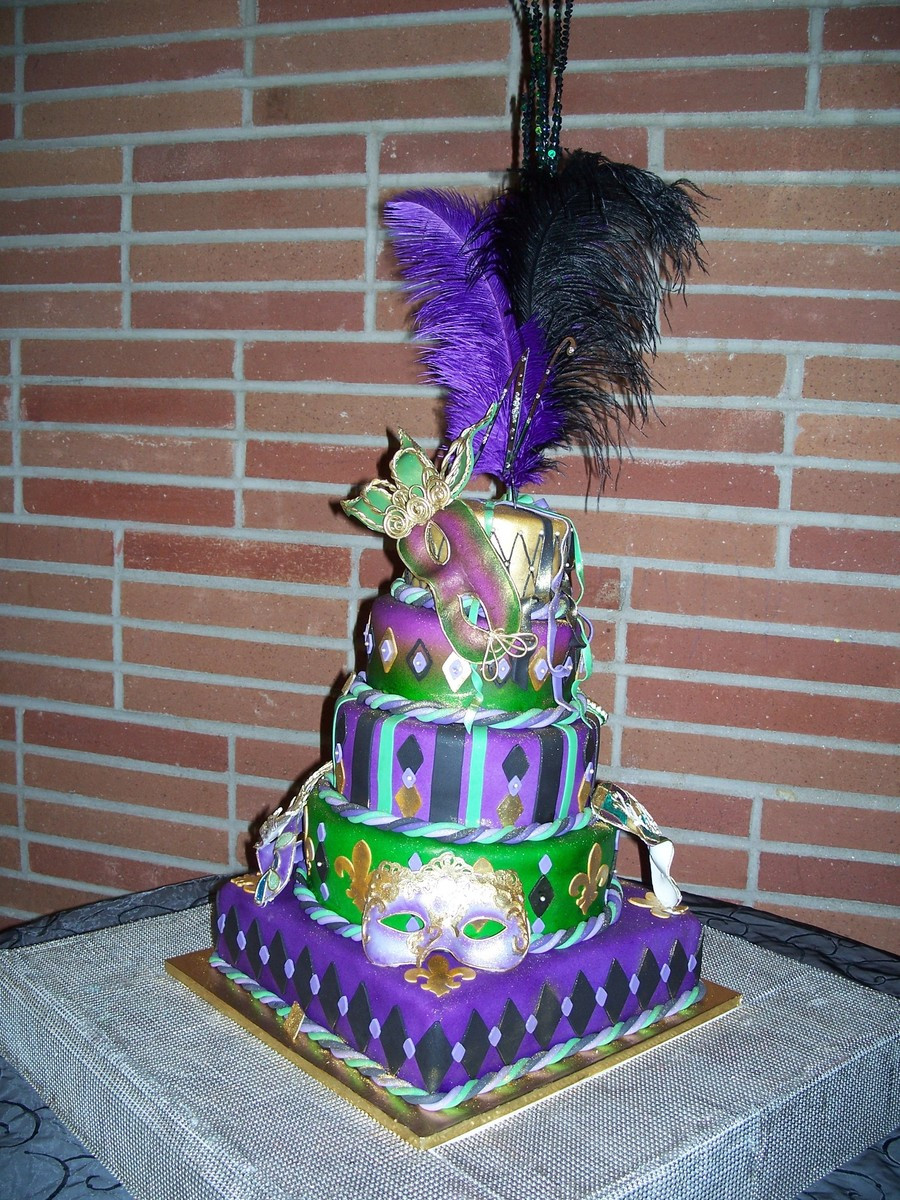 Mardi Gras Birthday Cakes
 15Th Birthday Mardi Gras Quinceanera Cake CakeCentral