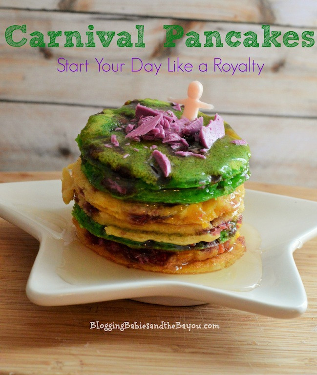 Mardi Gras Pancakes
 Start Your Day Like Carnival Royalty Mardi Gras Pancakes