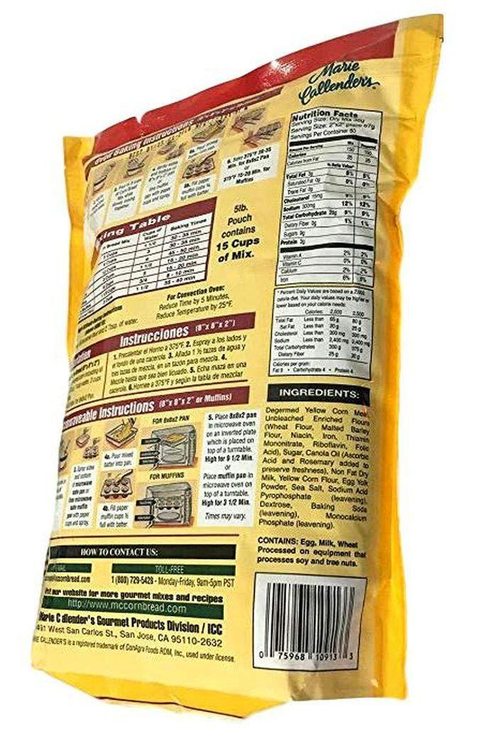 Marie Callendars Cornbread Mix
 Marie Callender s Original Cornbread Mix 5 lbs bag