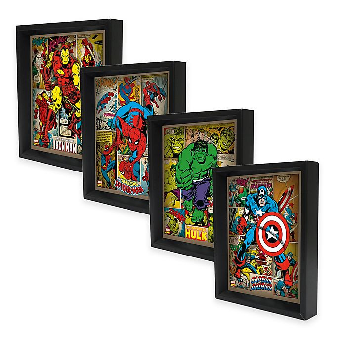 Marvel Bathroom Decor
 Marvel Heroes 3D Lenticular Wall Art Collection
