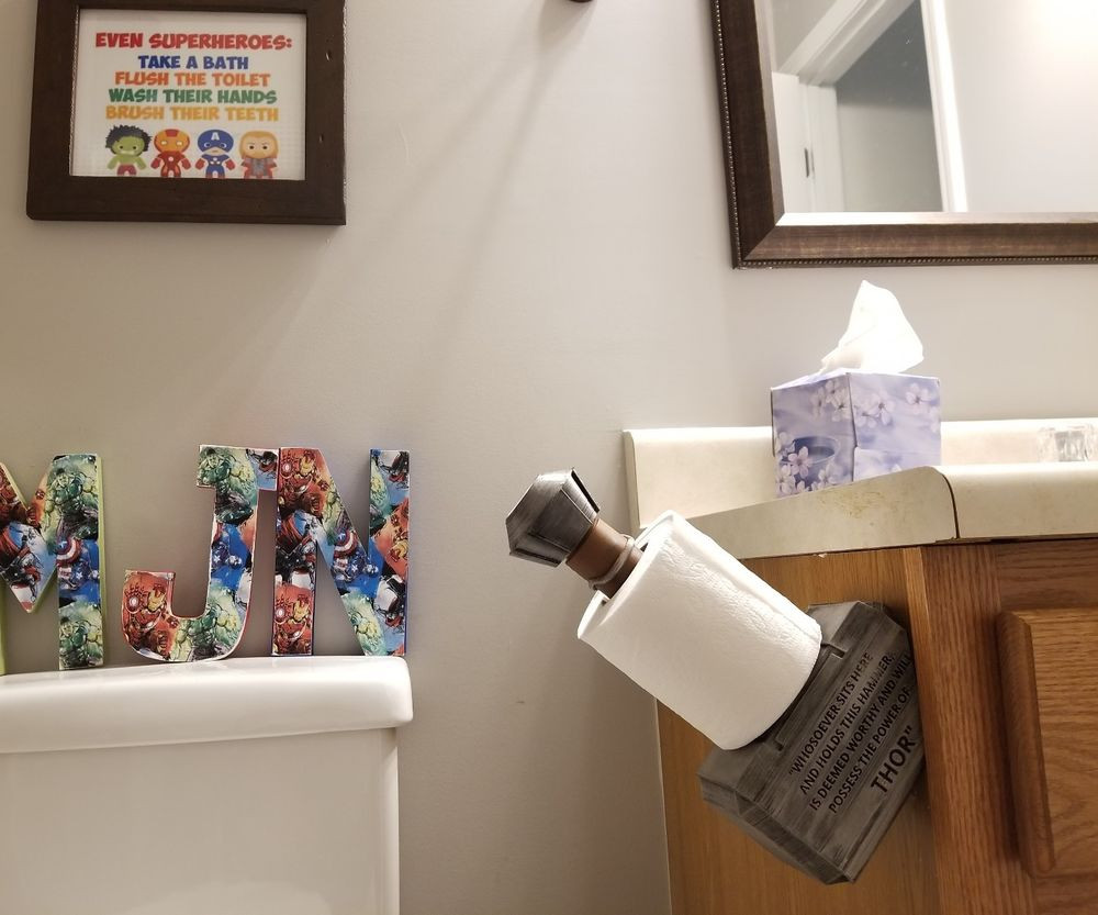 Marvel Bathroom Decor
 Mjolnir Thor s hammer toilet paper holder Marvel Avengers