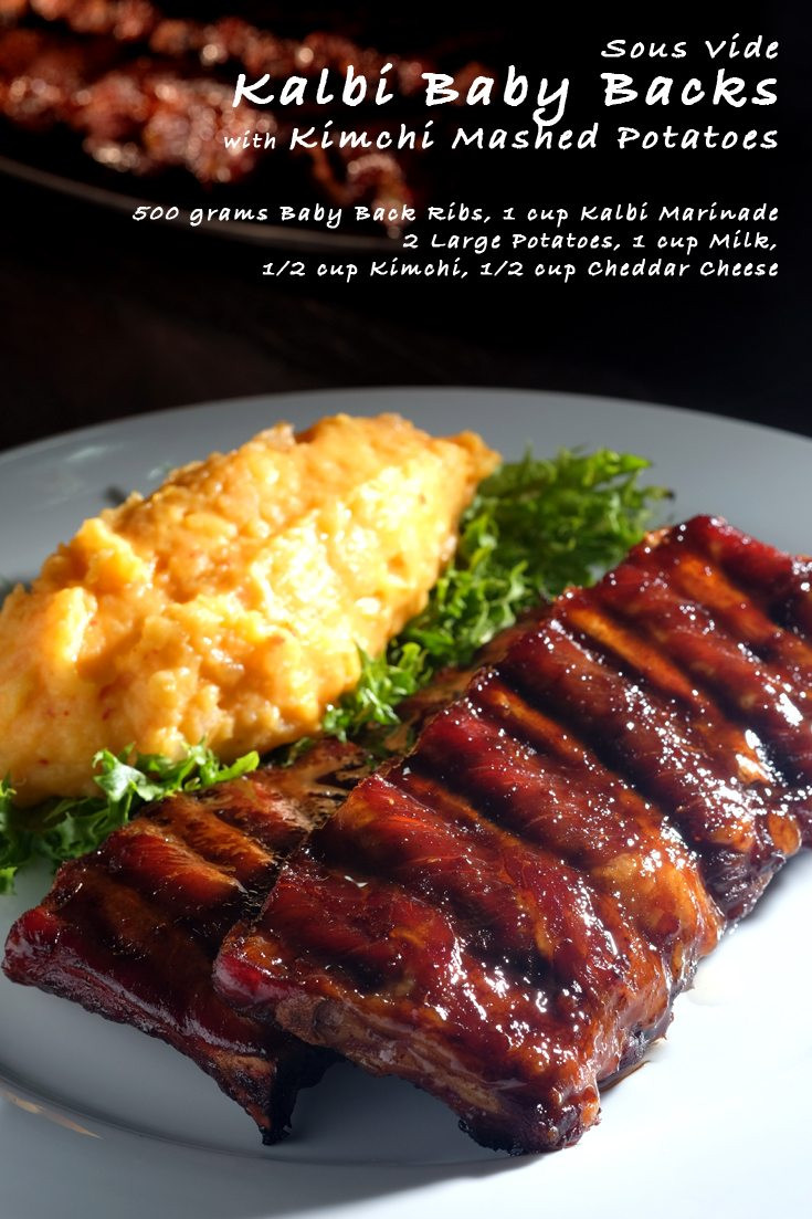 Mashed Potatoes Sous Vide
 Sous Vide Kalbi Baby Backs with Kimchi Mashed Potatoes