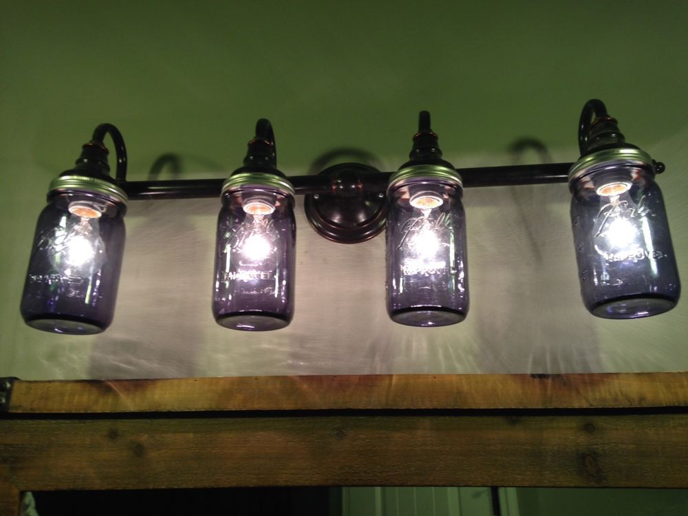 Mason Jar Bathroom Light Fixtures
 Mason Jar Bathroom Vanity Lights Custom made to your