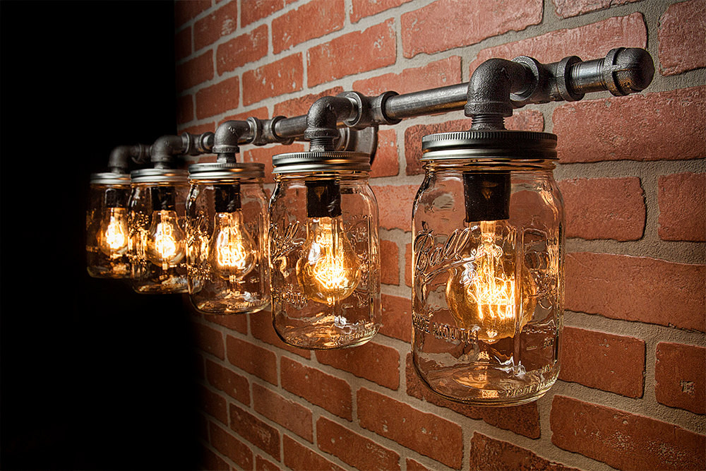 Mason Jar Bathroom Light Fixtures
 Mason Jar Light Fixture Industrial Light Rustic Light