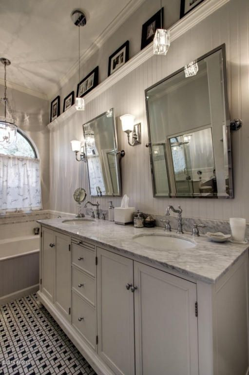 Master Bathroom Mirror Ideas
 Cottage Master Bathroom with Carnegie Hill Single Bath
