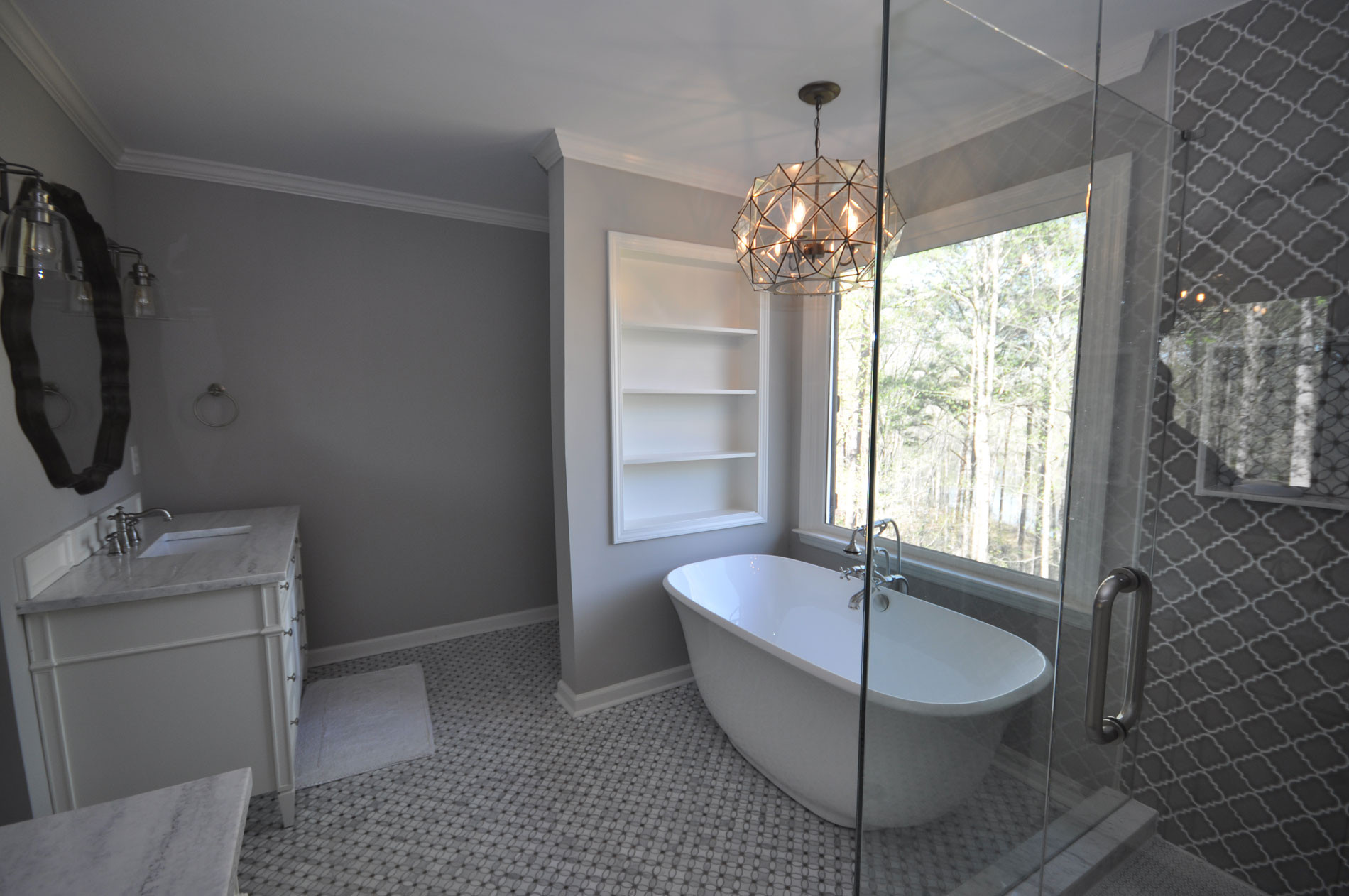 Master Bathroom Tub
 Master Bathroom with Freestanding Tub & Custom Shower