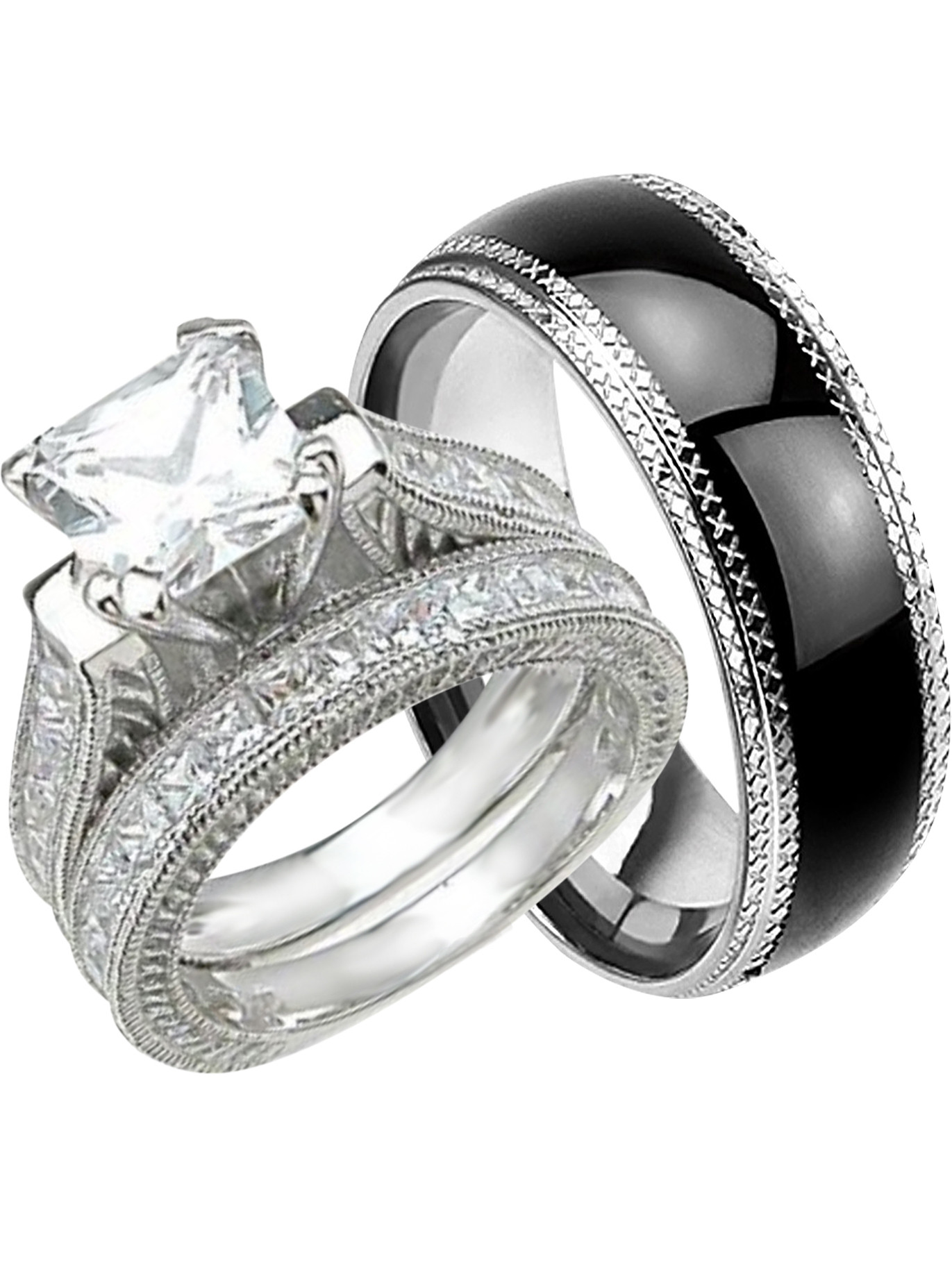Matching Wedding Band Sets For His And Her
 LaRaso & Co His and Hers Wedding Ring Set Matching
