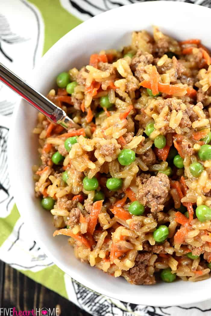 Meat Recipes For Dinner
 e Pan Asian Beef & Rice Skillet • FIVEheartHOME
