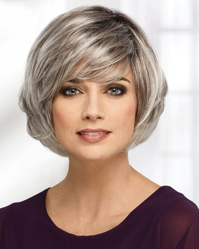 Medium Haircuts Bobs
 Medium Bob Style Grey Hair Wigs