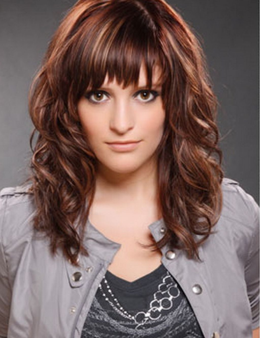 Medium To Long Hairstyles With Bangs
 Medium Length Curly Hairstyles With Side Bangs