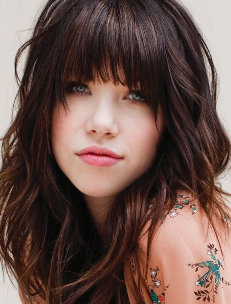 Medium To Long Hairstyles With Bangs
 100 Cute Inspiration Hairstyles with Bangs for Long Round