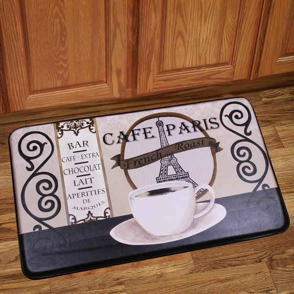 Memory Foam Kitchen Floor Mat
 Memory Foam Cafe Paris Design Kitchen Floor Mat