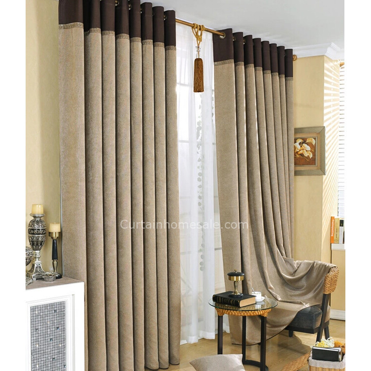 Mens Bedroom Curtains
 Casual Gray Polyester Thick Thermal Blackout Curtain For
