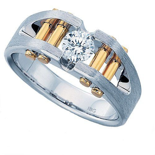 Mens Wedding Rings Amazon
 Amazon Men s 14k Two Tone Gold Split Shank Diamond