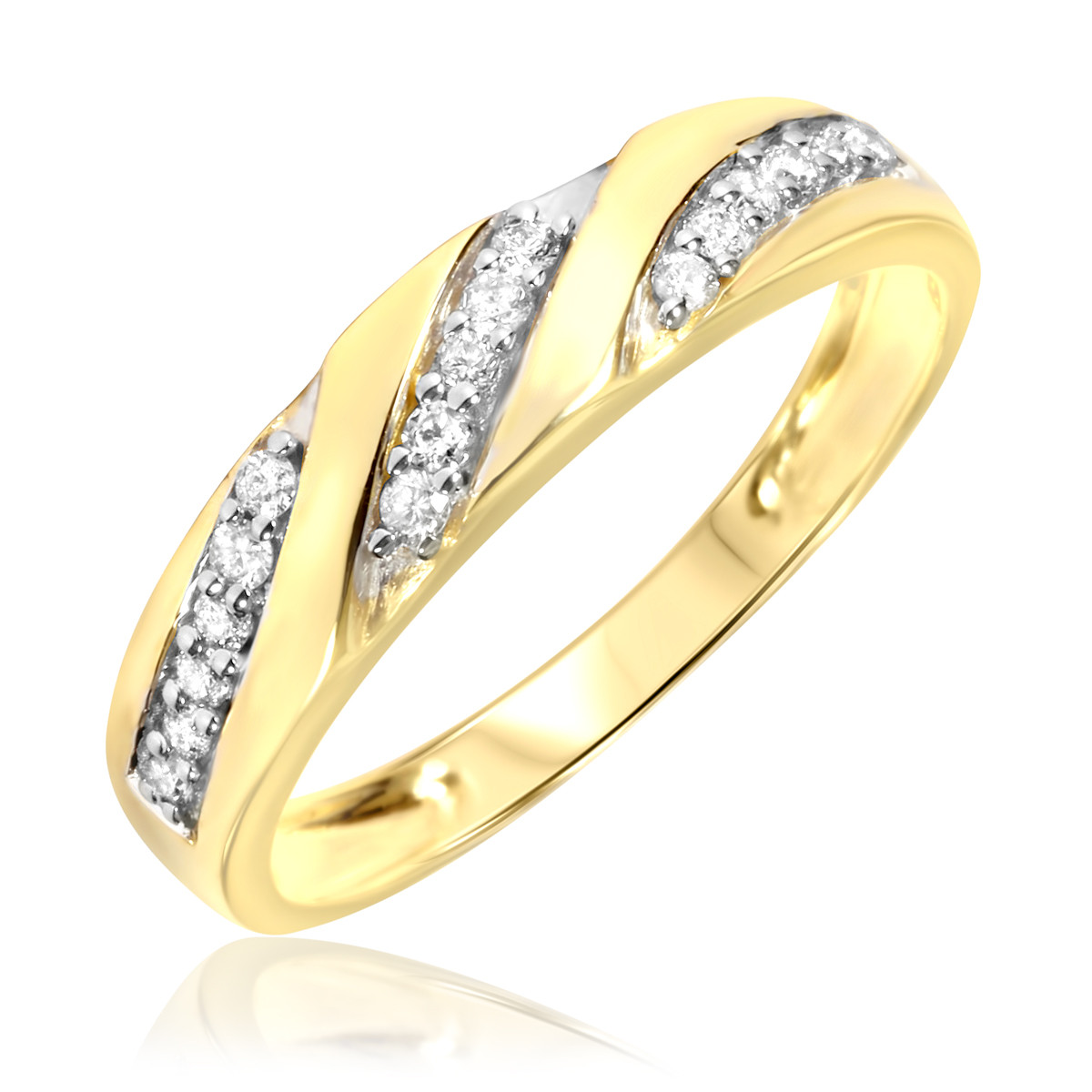 Mens Yellow Gold Diamond Rings
 1 4 Carat T W Diamond Men s Wedding Ring 14K Yellow Gold