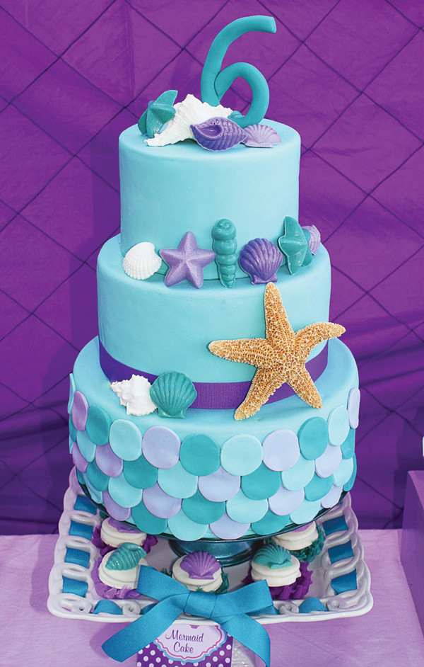 Mermaid Birthday Cakes
 Ariel Inspired Ombre Little Mermaid Party Teal & Purple
