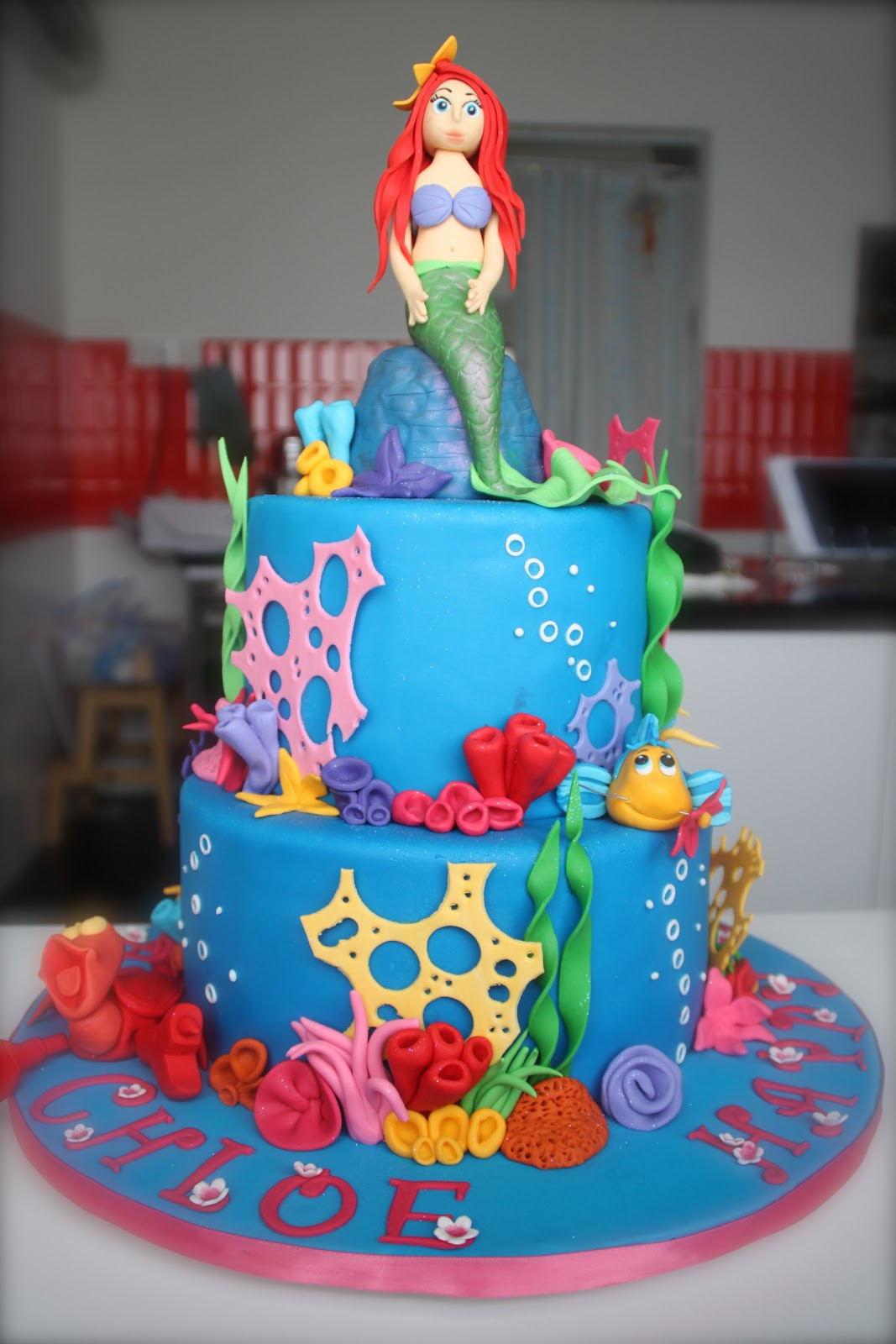 Mermaid Birthday Cakes
 2 tier Mermaid Cake