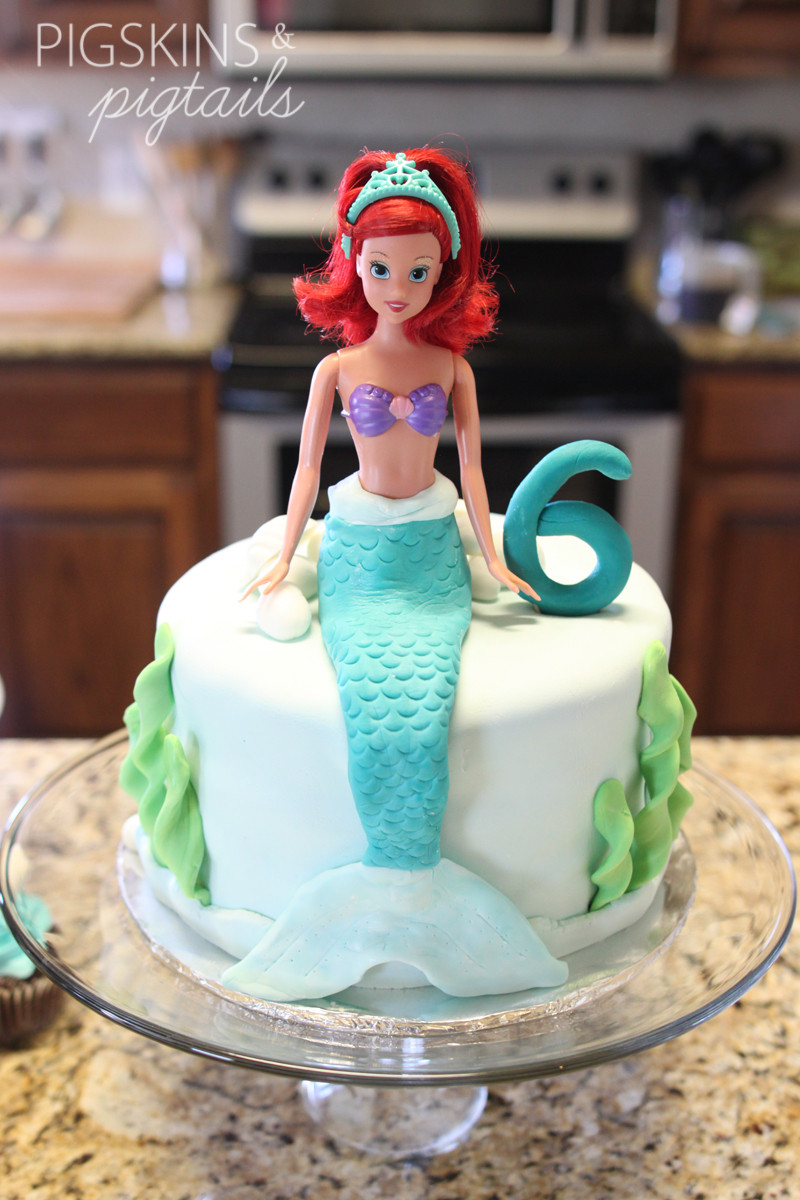 Mermaid Birthday Cakes
 Mermaid Birthday Party Pigskins & Pigtails
