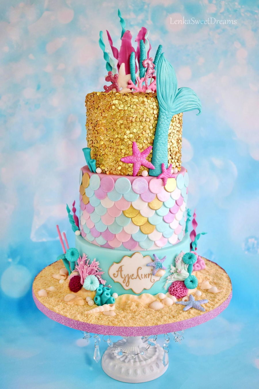 Mermaid Birthday Cakes
 Mermaid Sequins Cake CakeCentral