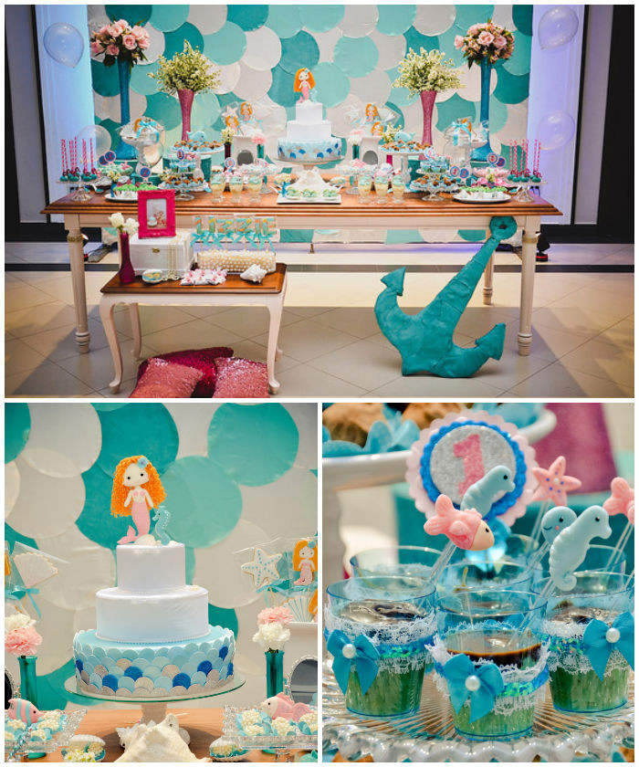 Mermaid Birthday Party Ideas
 Kara s Party Ideas Mermaid Themed First Birthday Party
