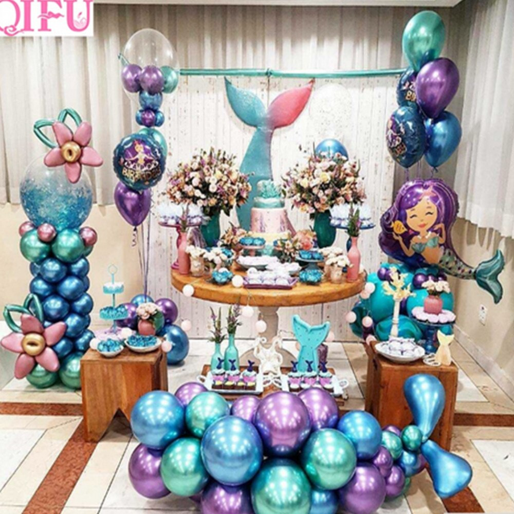 Mermaid Birthday Party Supplies
 QIFU Little Mermaid Party Supplies Theme Mermaid Decor