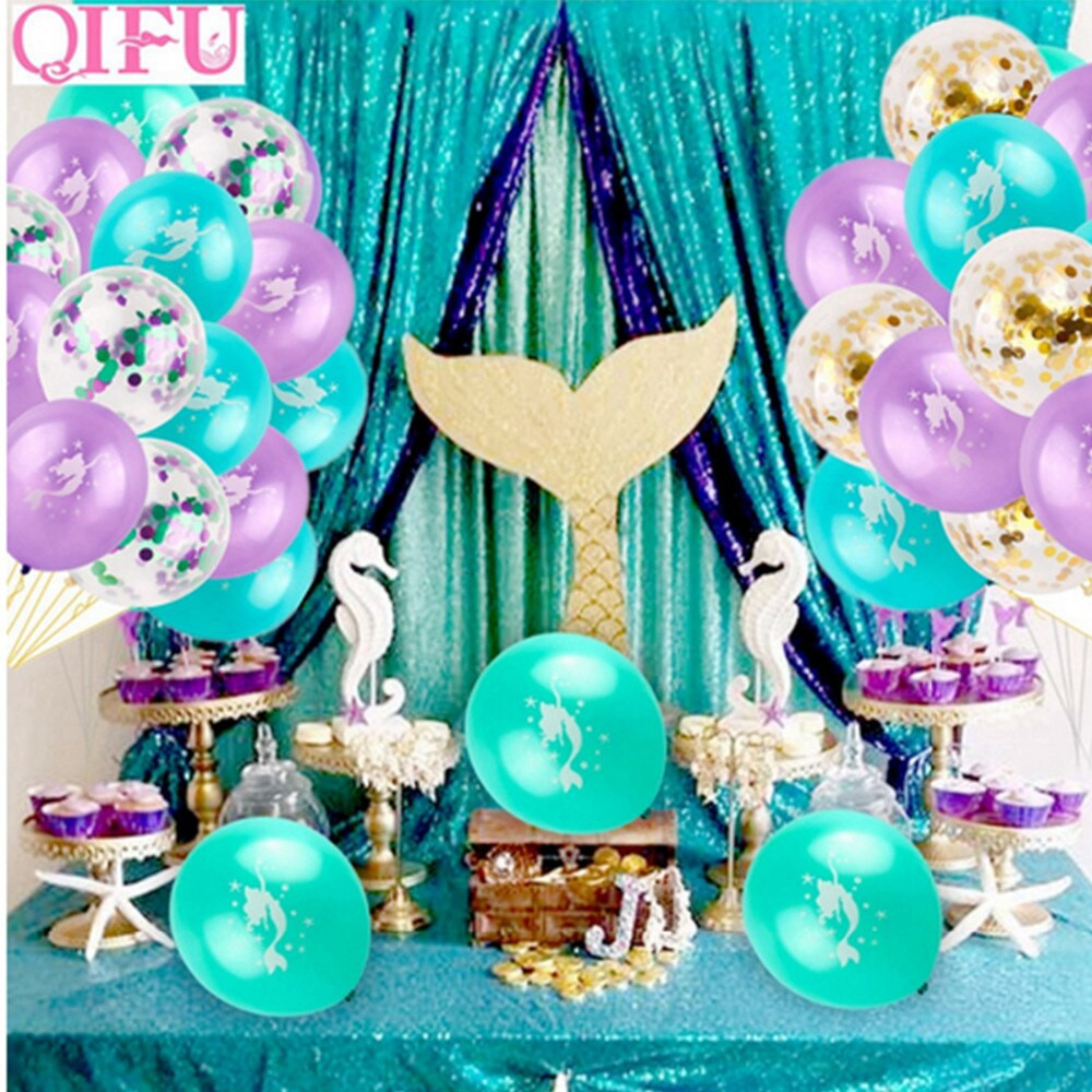 Mermaid Birthday Party Supplies
 QIFU Little Mermaid Party Supplies Theme Mermaid Decor