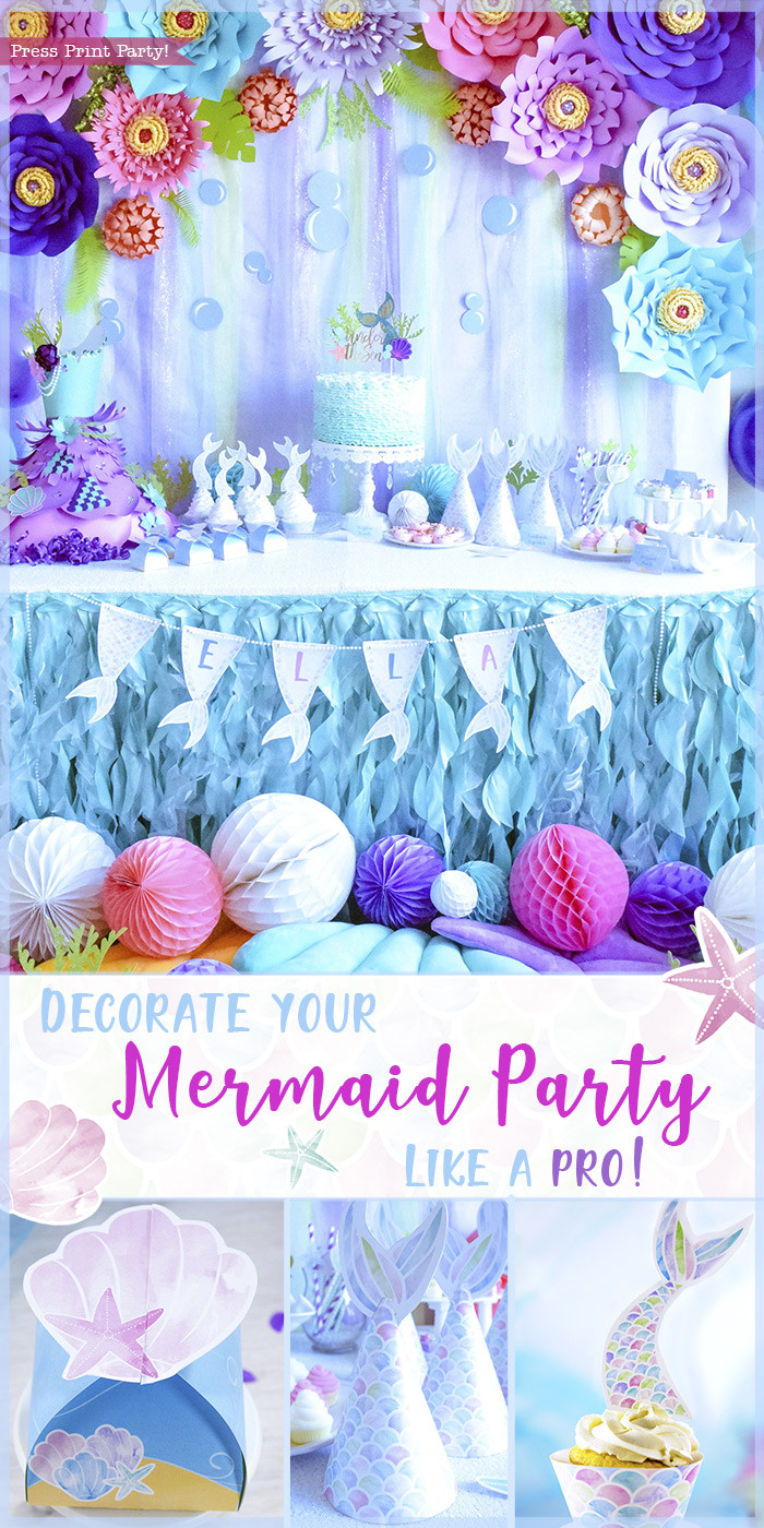 Mermaid Birthday Party Supplies
 Mermaid Party Ideas DIY Birthday W Freebies Press