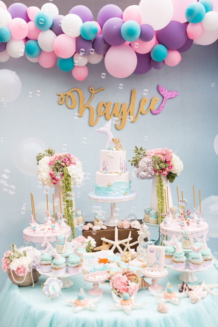 Mermaid Themed Party Ideas
 Kara s Party Ideas Pastel Mermaid Birthday Party