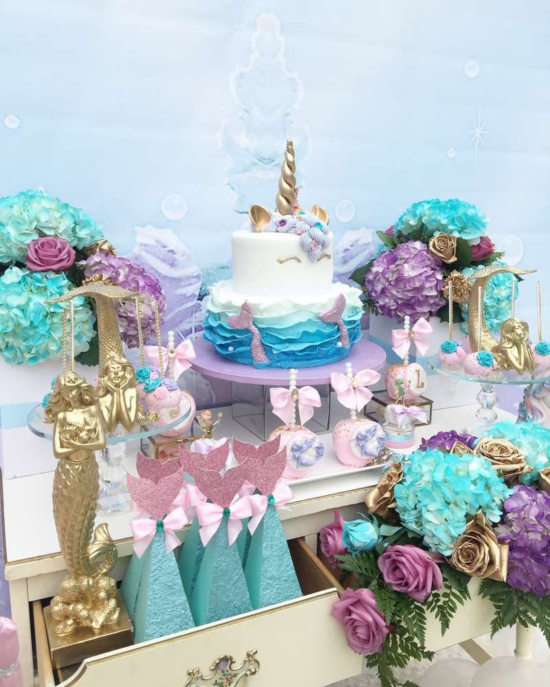 Mermaid Unicorn Party Ideas
 Unicorns Mermaids fairies Birthday Party Ideas