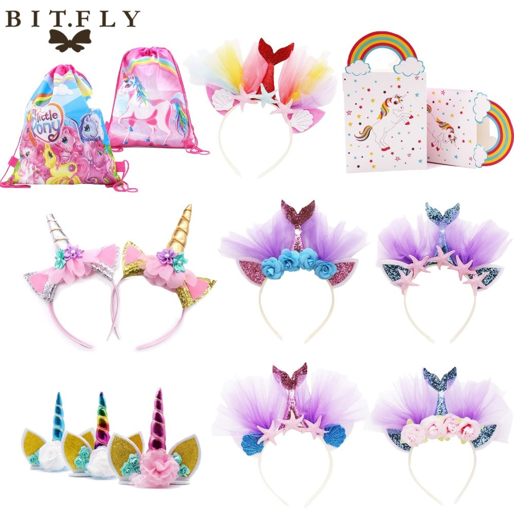 Mermaid Unicorn Party Ideas
 BIT FLY Unicorn Party Decoration Happy Birthday kids