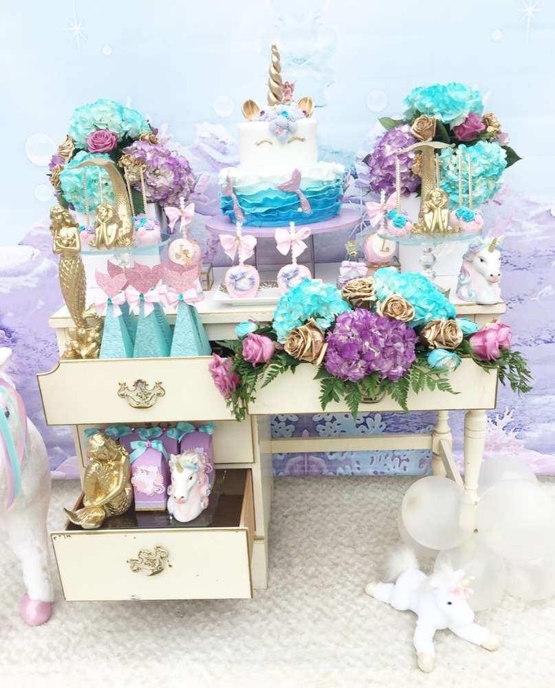 Mermaid Unicorn Party Ideas
 Unicorns Mermaids fairies Birthday Party Ideas