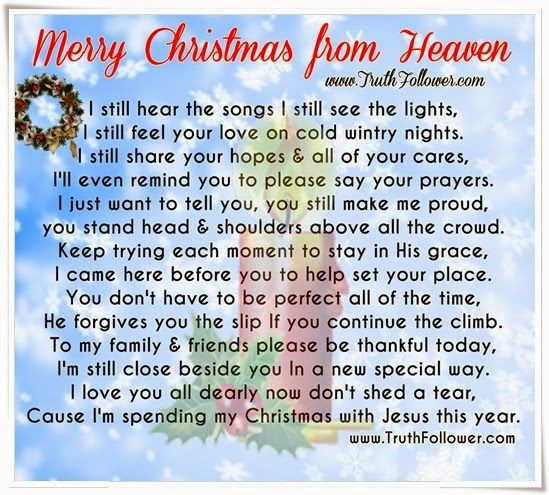 Merry Christmas In Heaven Quotes
 Merry Christmas From Heaven s and