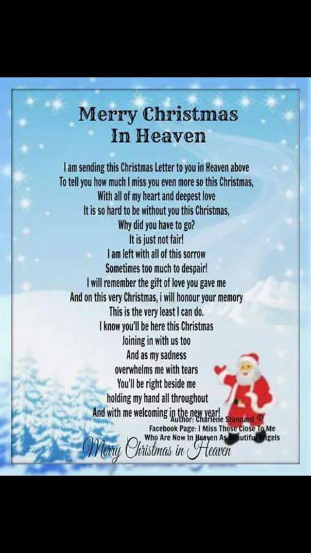 Merry Christmas In Heaven Quotes
 101 best images about Missing y all on Pinterest