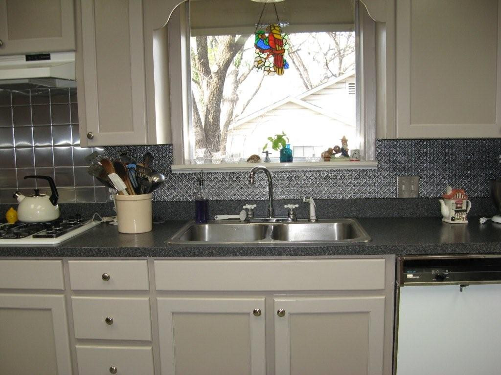 Metal Backsplash Kitchen
 Faux Tin Backsplash De Leon Texas