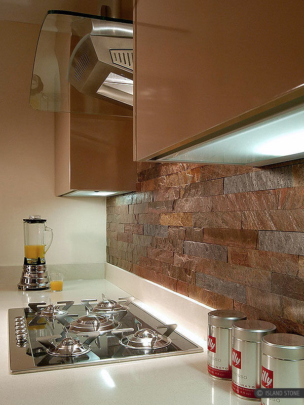 Metal Backsplash Kitchen
 Copper Slate Subway Backsplash Tile