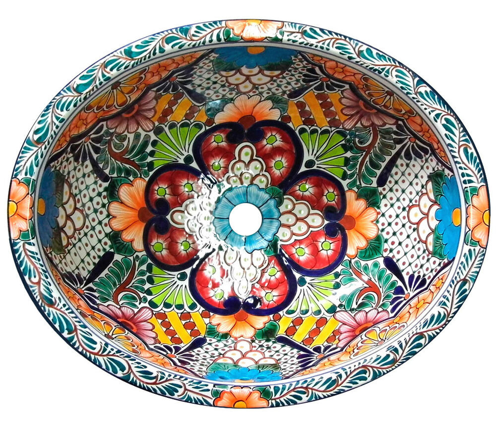 Mexican Bathroom Sink
 098 SMALL BATHROOM SINK 16x11 5 MEXICAN CERAMIC HAND