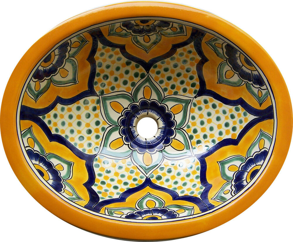 Mexican Bathroom Sink
 M 189 Mexican Talavera Ceramic SINK Bathroom wash basin 17