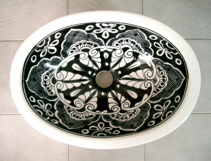 Mexican Bathroom Sink
 086 SMALL 16x11 5 MEXICAN BATHROOM SINK CERAMIC DROP IN