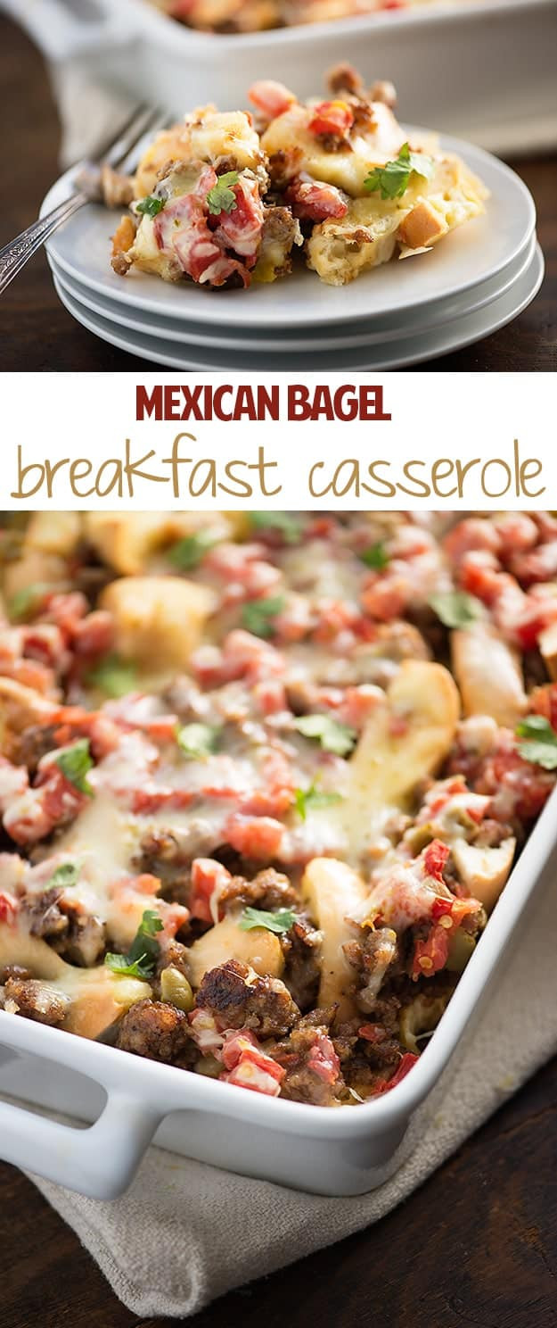 Mexican Breakfast Casserole Recipes
 Mexican Bagel Breakfast Casserole — Buns In My Oven