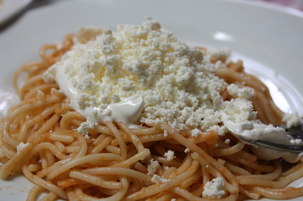 Mexican Spaghetti With Sour Cream
 UNDER THE 7 THE ROOSEVELT AVENUE PROJECT Mexican Spaghetti