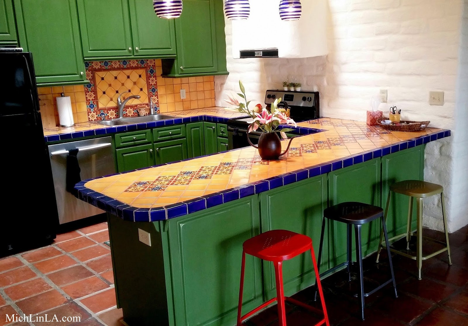 Mexican Tile Kitchen
 Mich L in L A My Mexican Tiled Kitchen