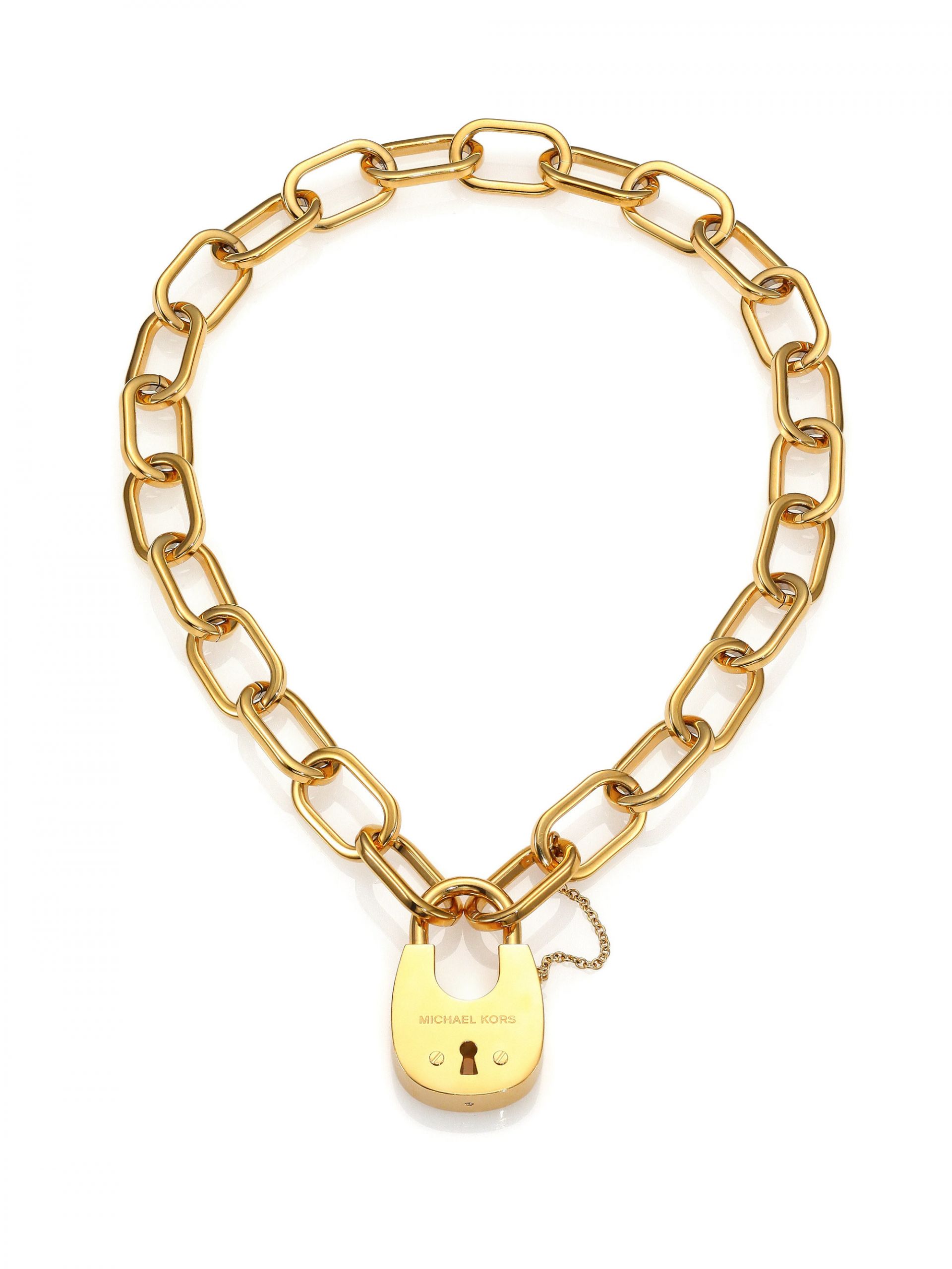 Michael Kors Lock Necklace
 Michael Kors Cityscape Hardware Padlock Chain Necklace