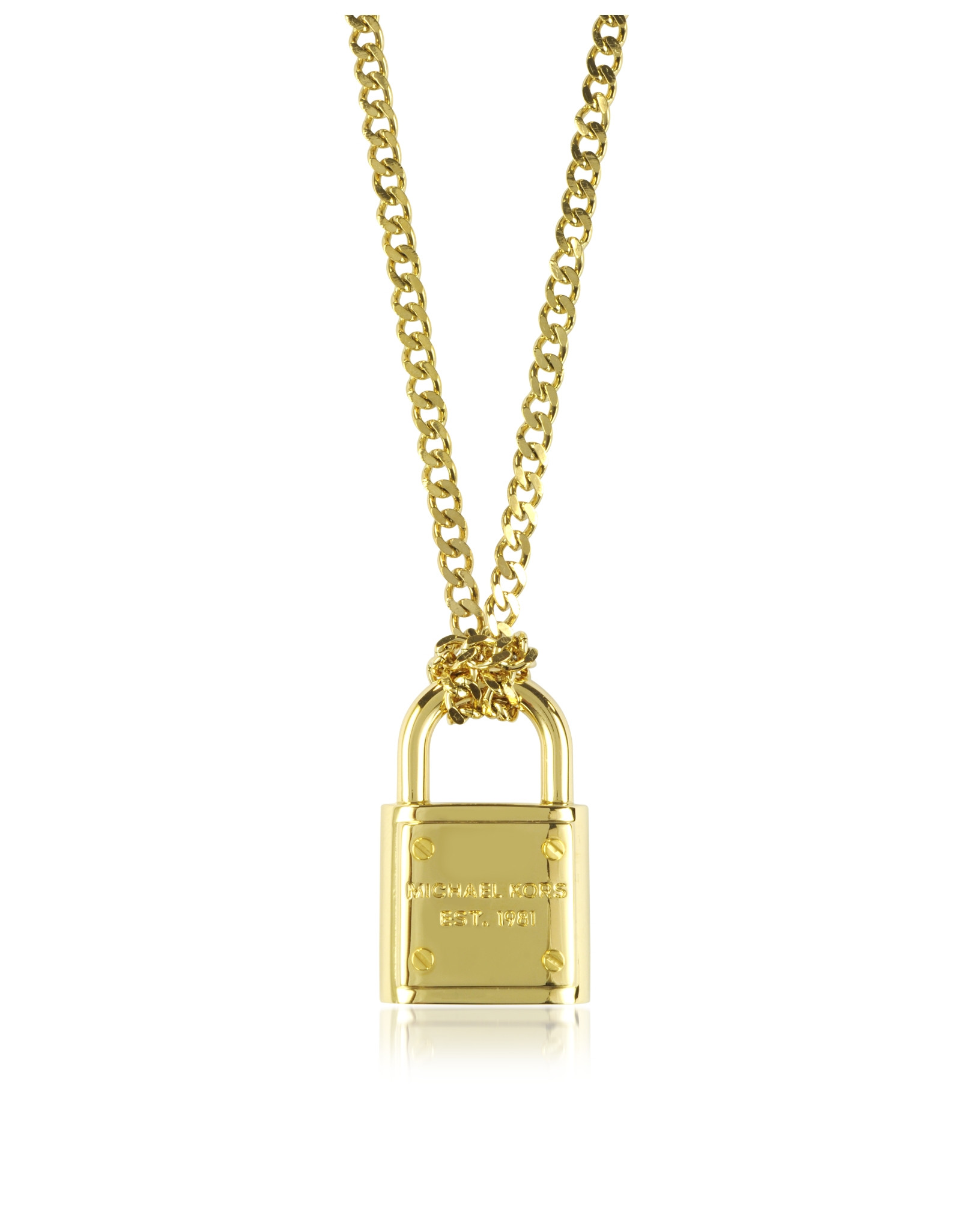 Michael Kors Lock Necklace
 Michael Kors Gold Tone Metal Padlock Necklace in Metallic