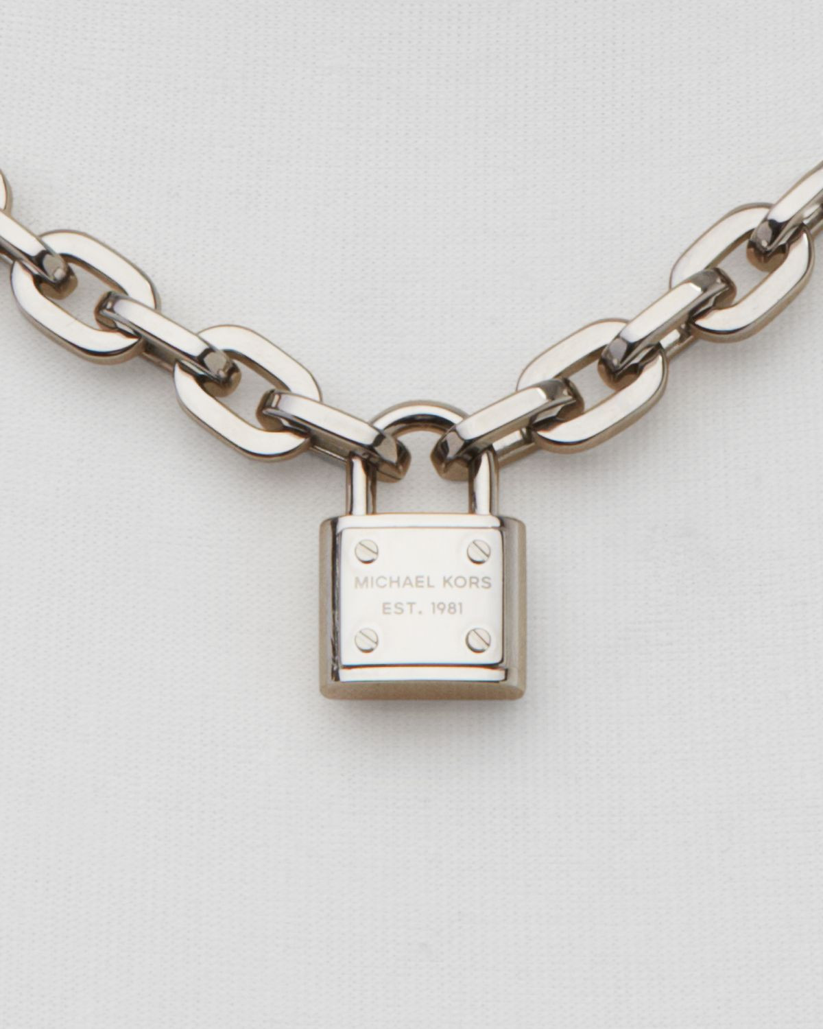 Michael Kors Lock Necklace
 Lyst Michael Kors Chain Link Padlock Toggle Necklace 16