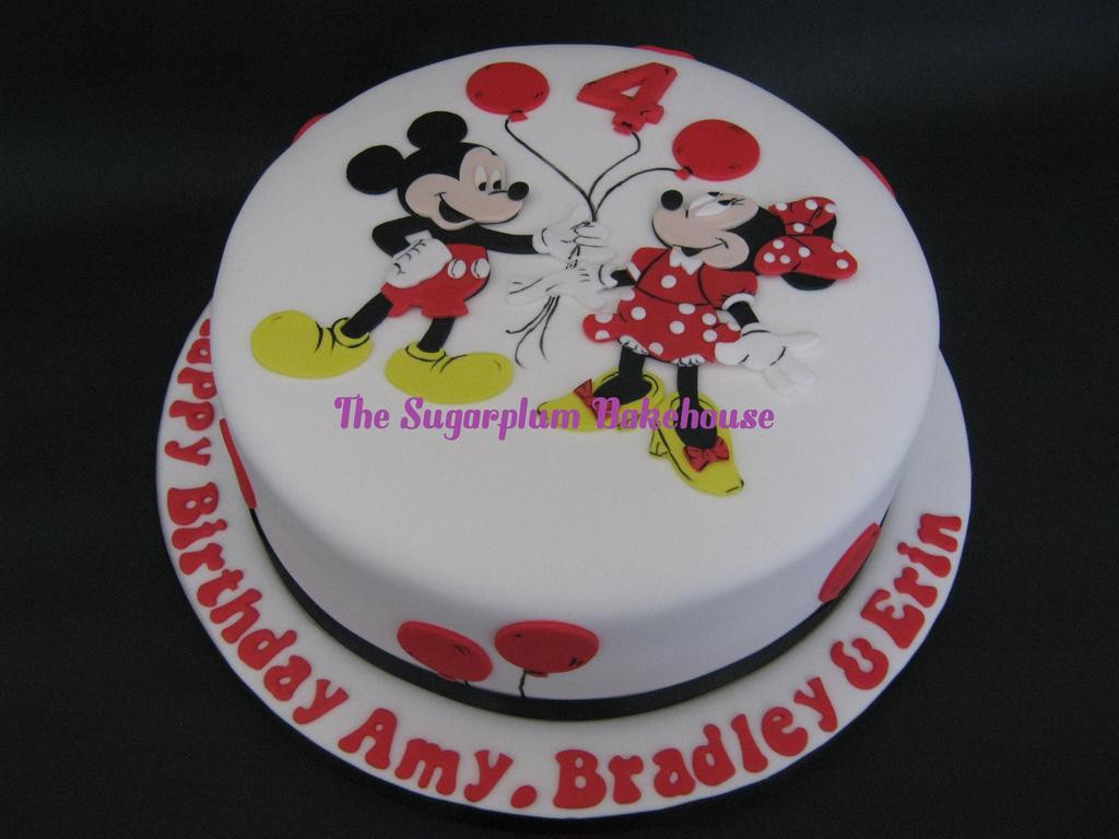 Mickey And Minnie Birthday Cakes
 Mickey and Minnie Mouse Birthday Cake by SugarplumB on