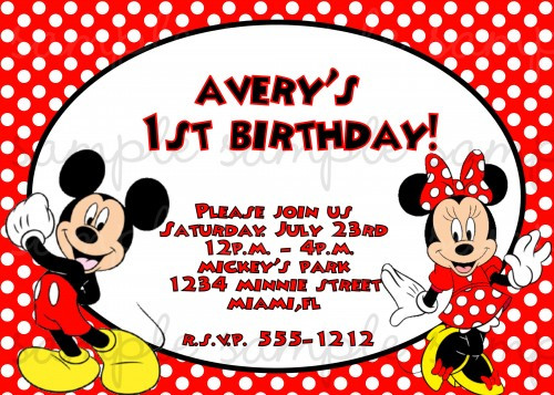 Mickey And Minnie Birthday Invitations
 FREE printable Mickey and Minnie Twin Birthday Invitations