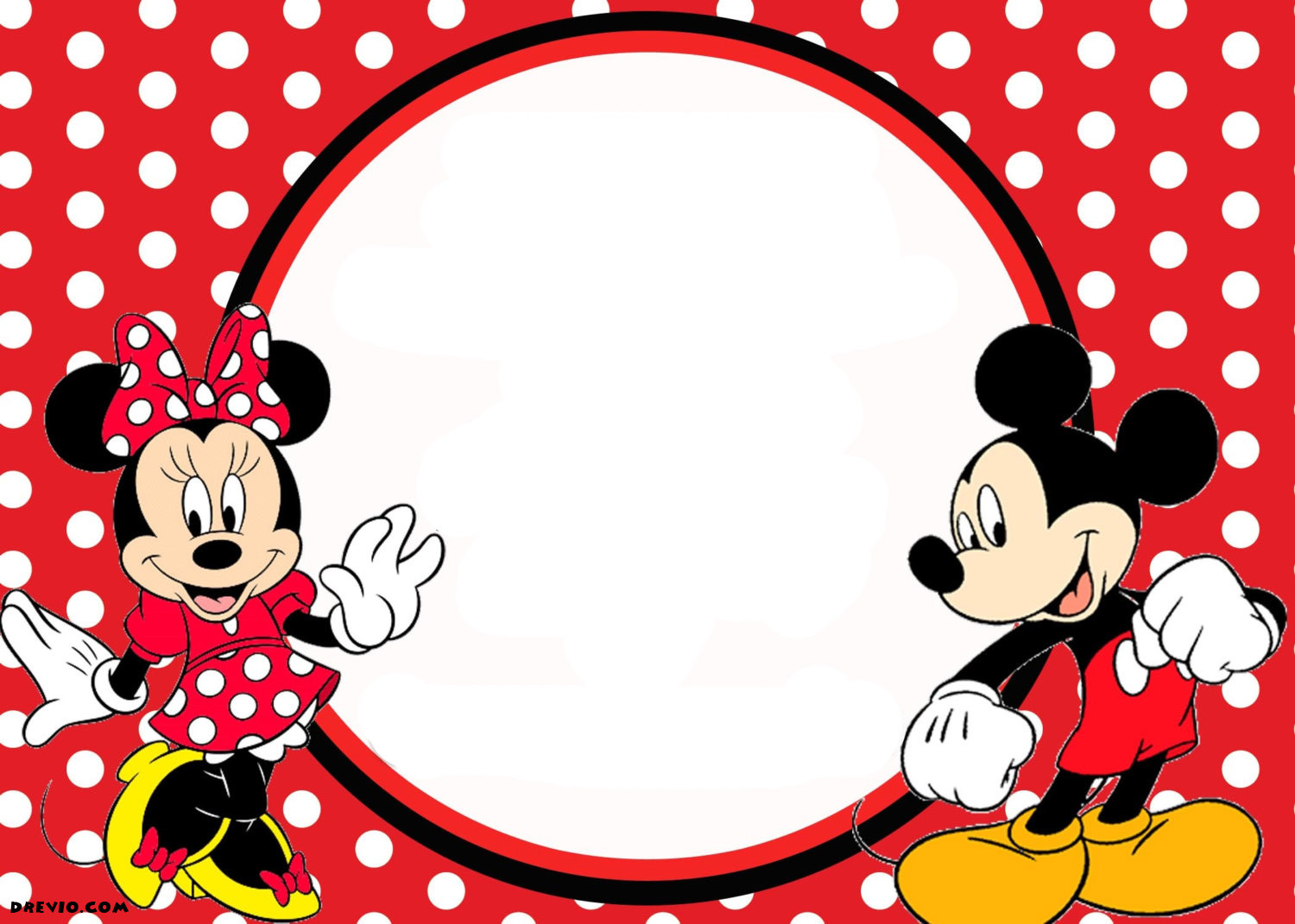 Mickey And Minnie Birthday Invitations
 FREE Printable Mickey Mouse 1st Birthday Invitations